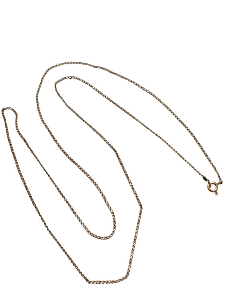 Vintage 14kt Thin Curb Style Chain Necklace A7778